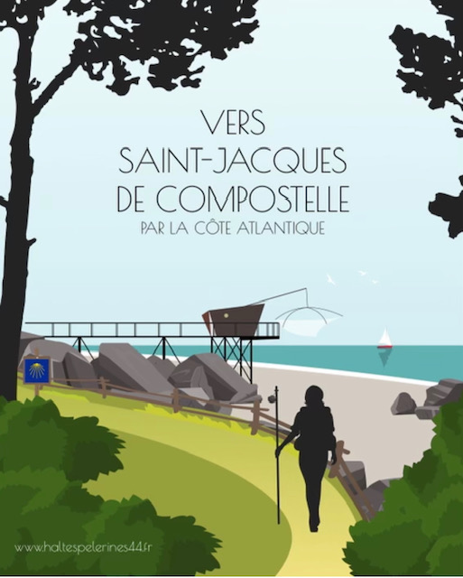 Affiche chemin de Saint-Jacques de Compostelle par la côte
